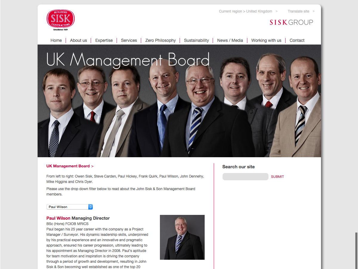 John Sisk and Son - UK Management board - John Wilson