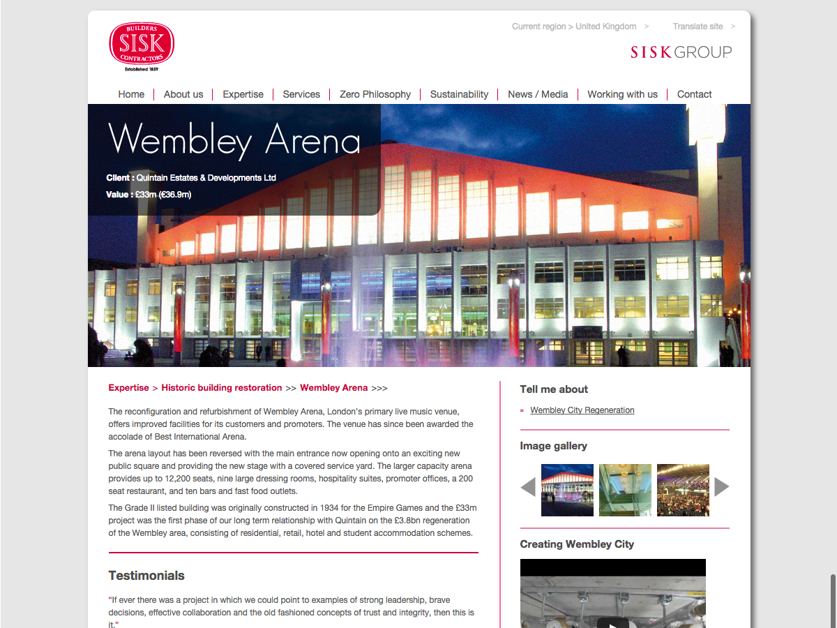 John Sisk and Son - Project - Wembley Arena