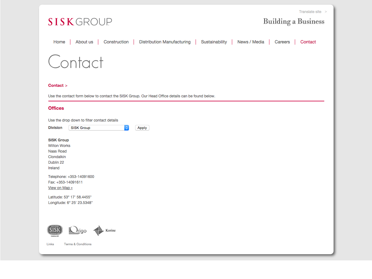 Sisk Group - Contact