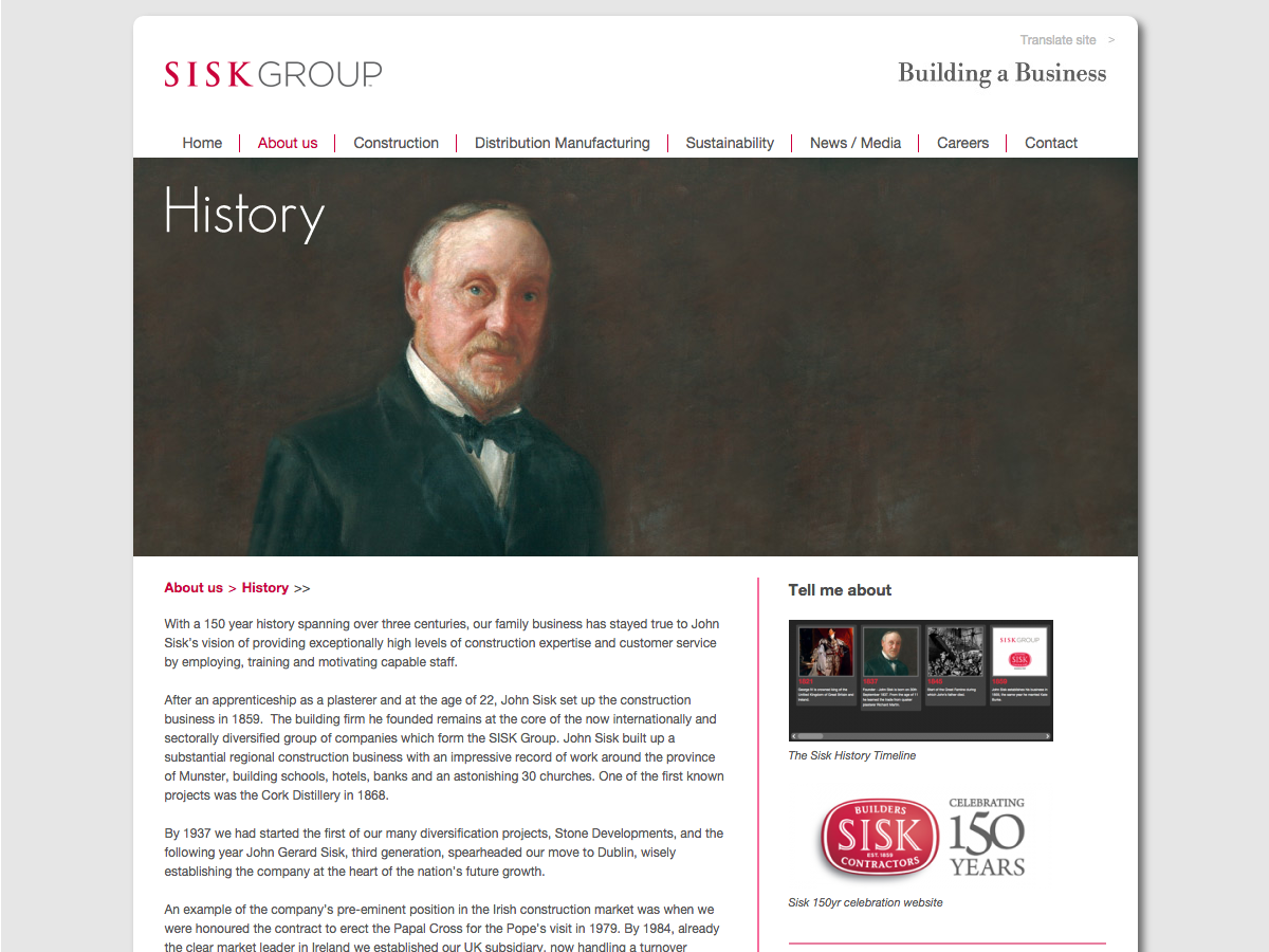 Sisk Group - History