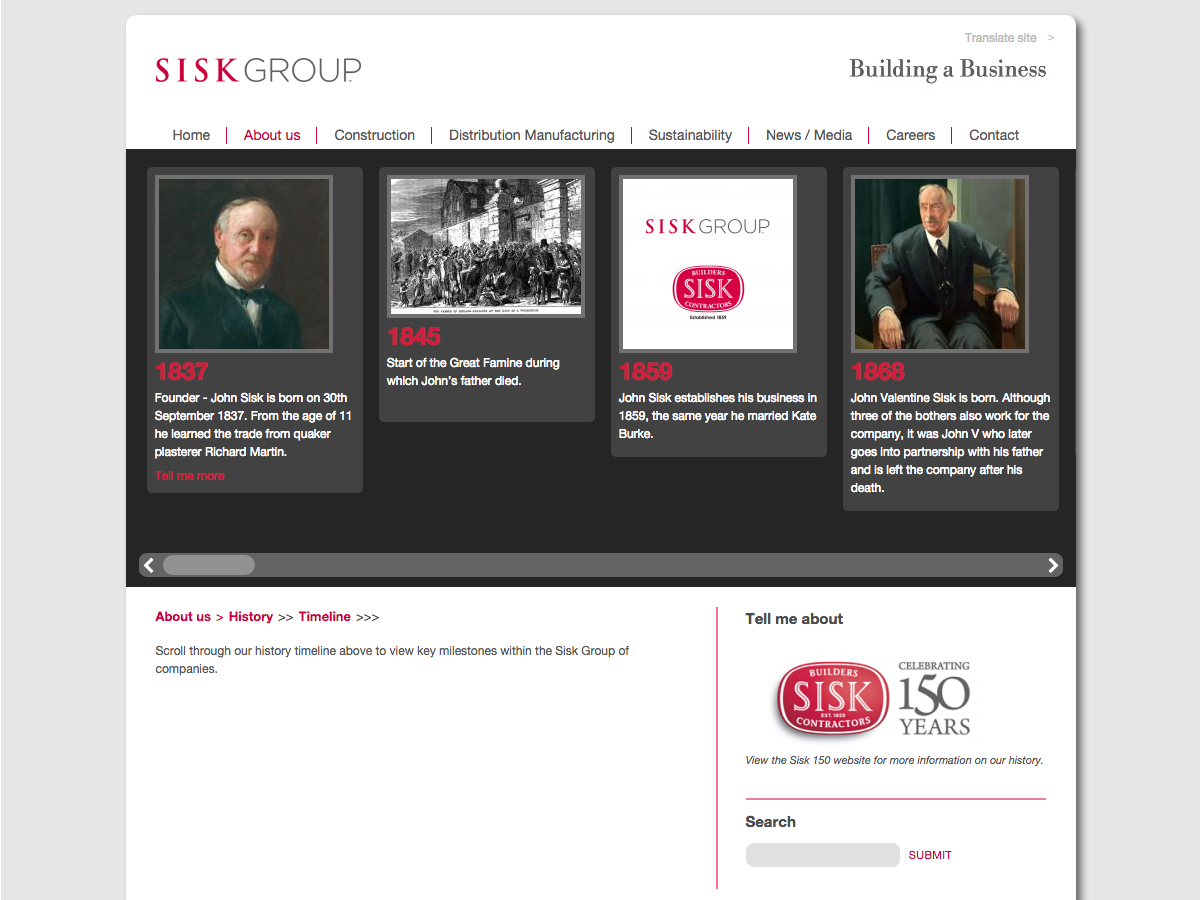 Sisk Group - Timeline