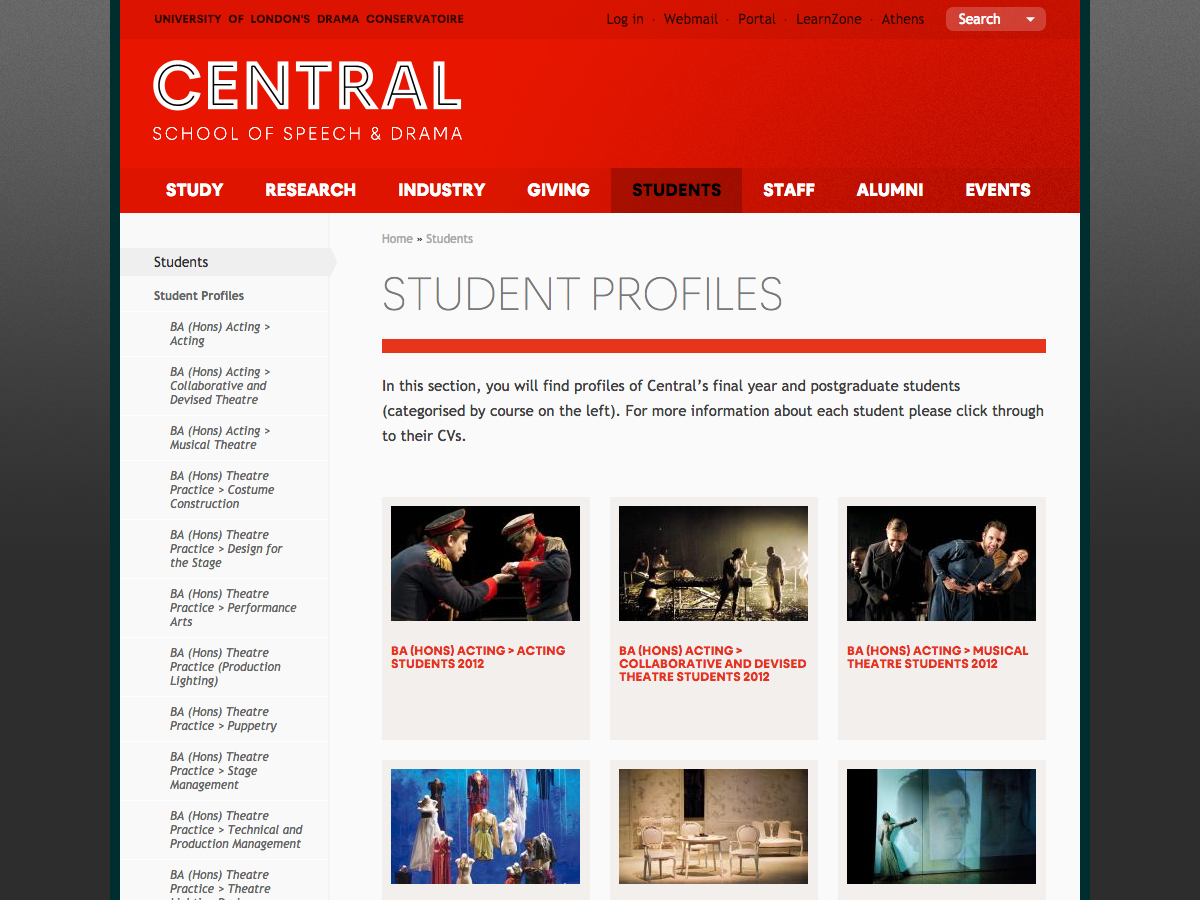 Central School of Speech and Drama - Student Profiles