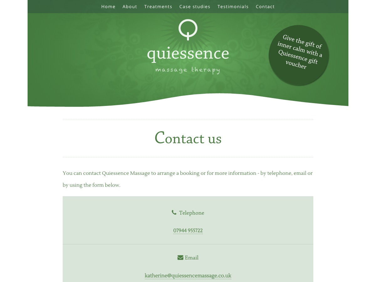 Quiessence Massage - Contact