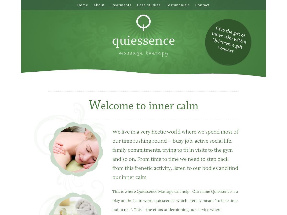 Quiessence massage therapy home page