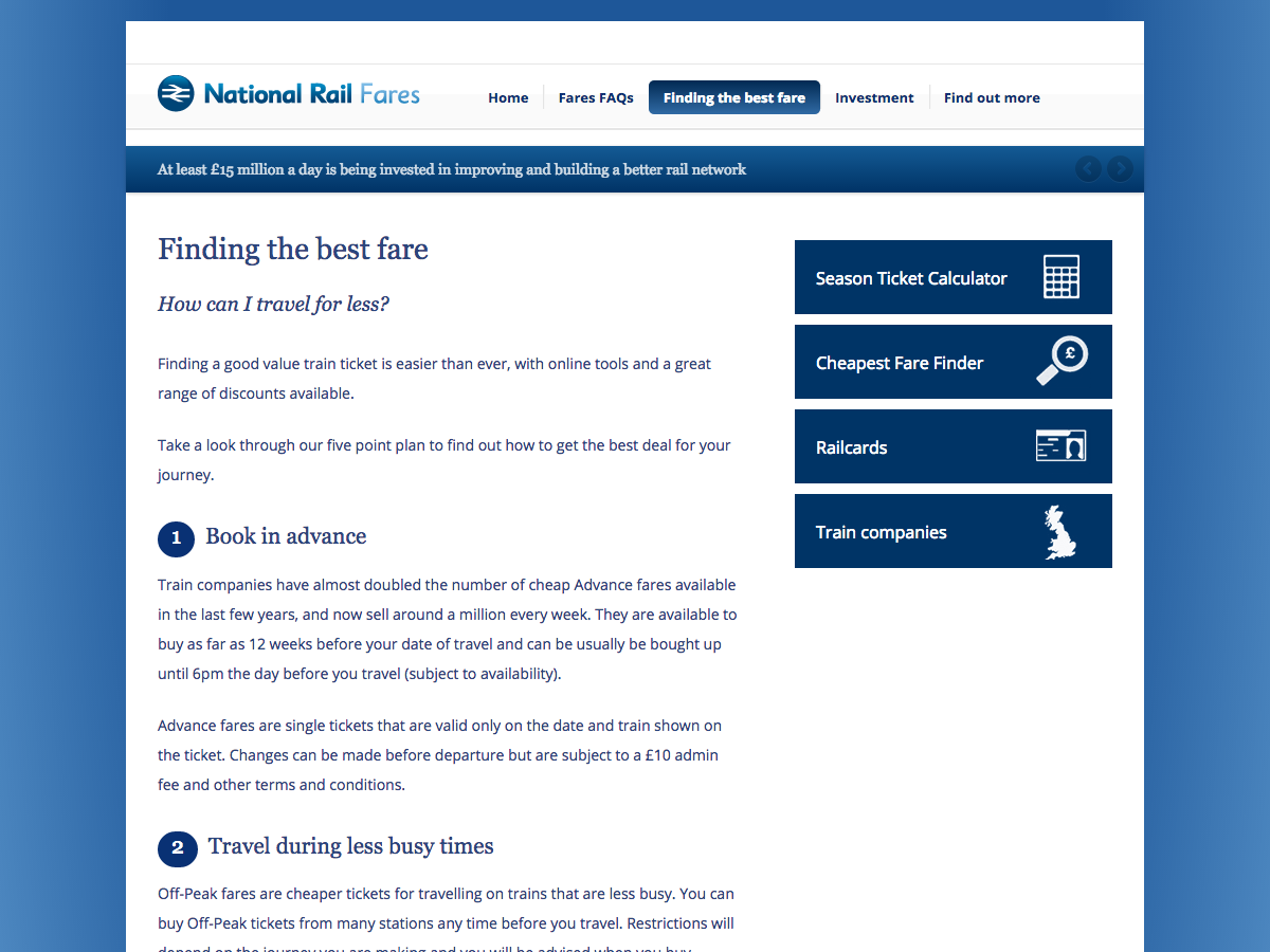 Rail Fares 2014 - Finding the best rail fare