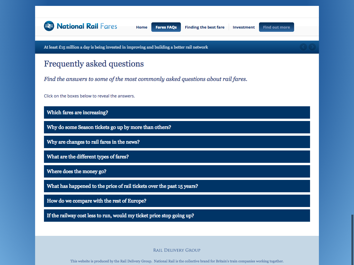 Rail Fares 2014 - Frequently Asked Questions