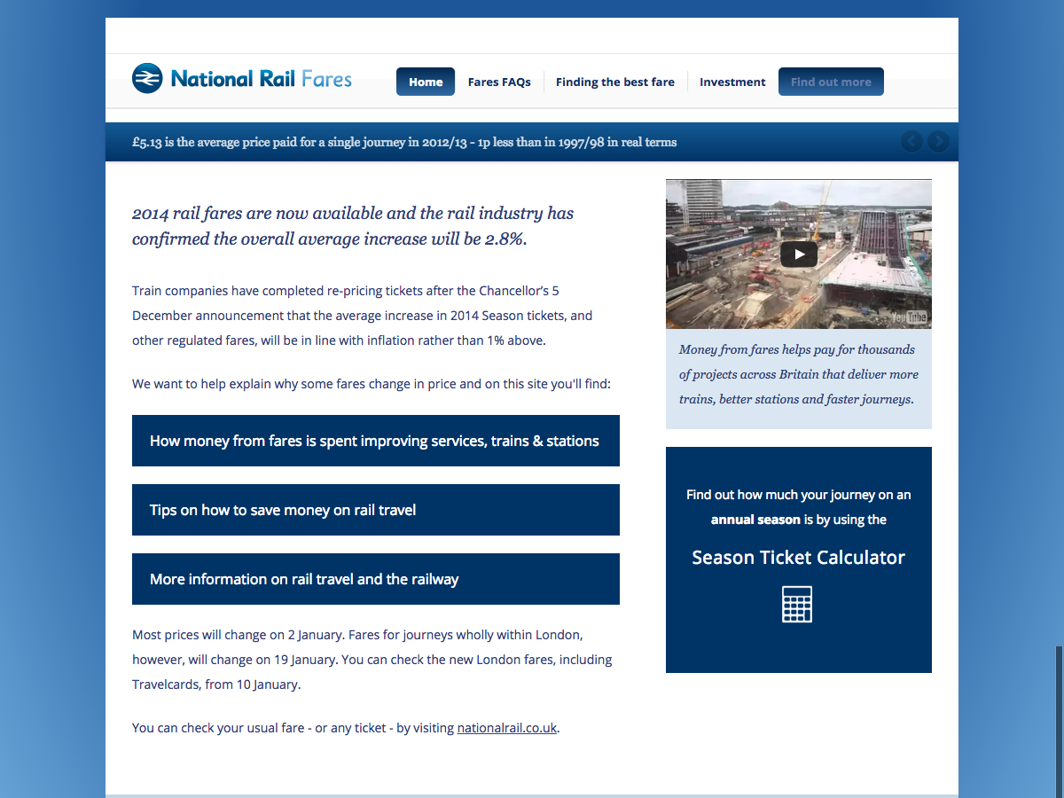 Home Page - National Rail Fares 2014