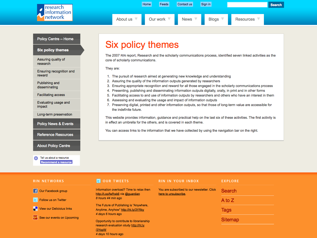 Research Information Network - Basic page